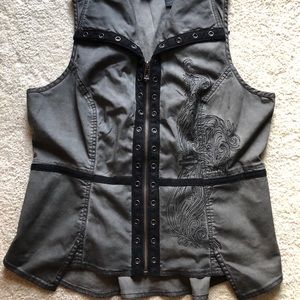 Grey women’s biker vest